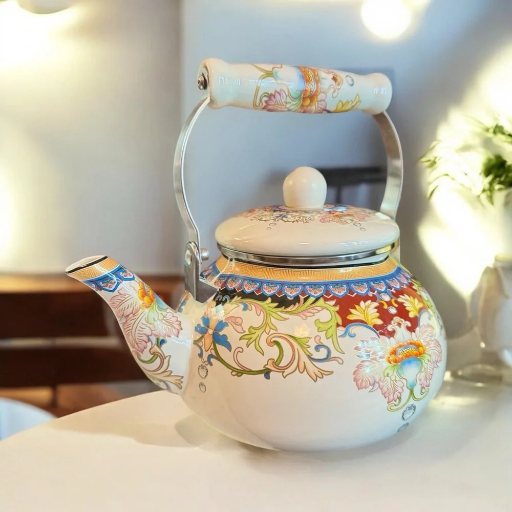 Floral Ceramic Enamel Teapot